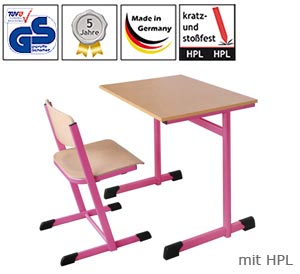 Einer-Schultisch mit HPL-Platte, C-Form